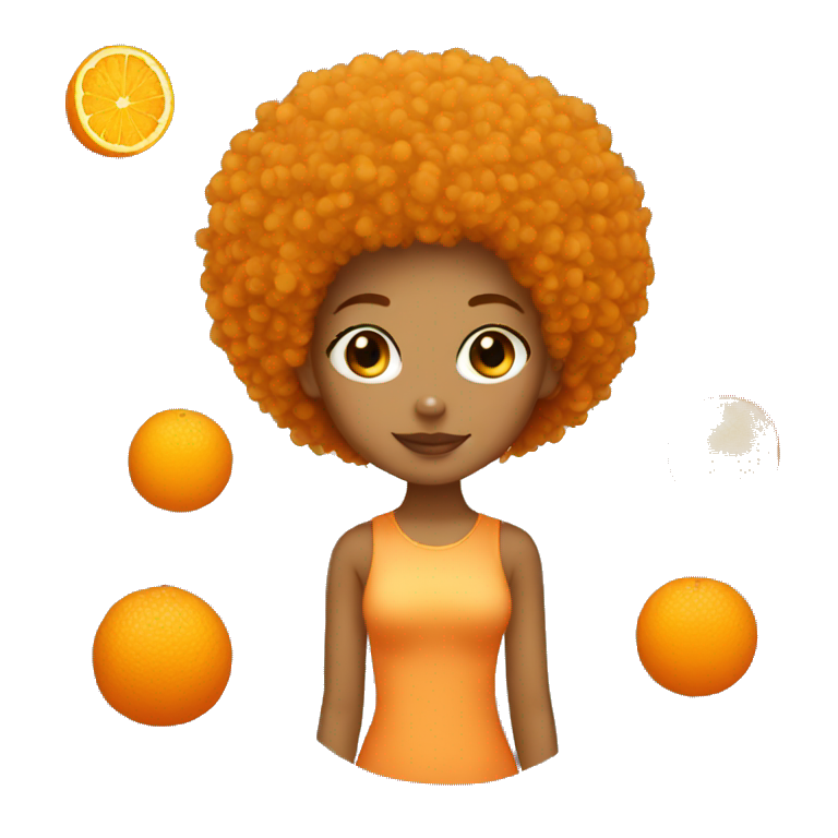Orange Afro light skin girl emoji