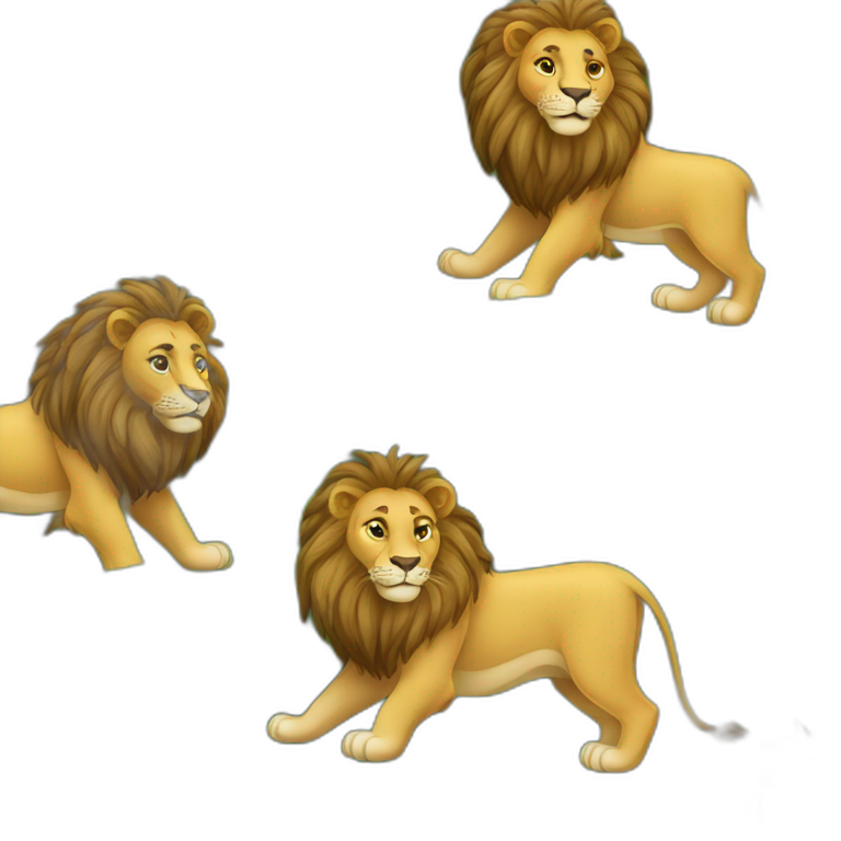 lion sur une forêt emoji