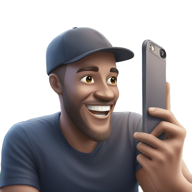 happy man taking selfie emoji