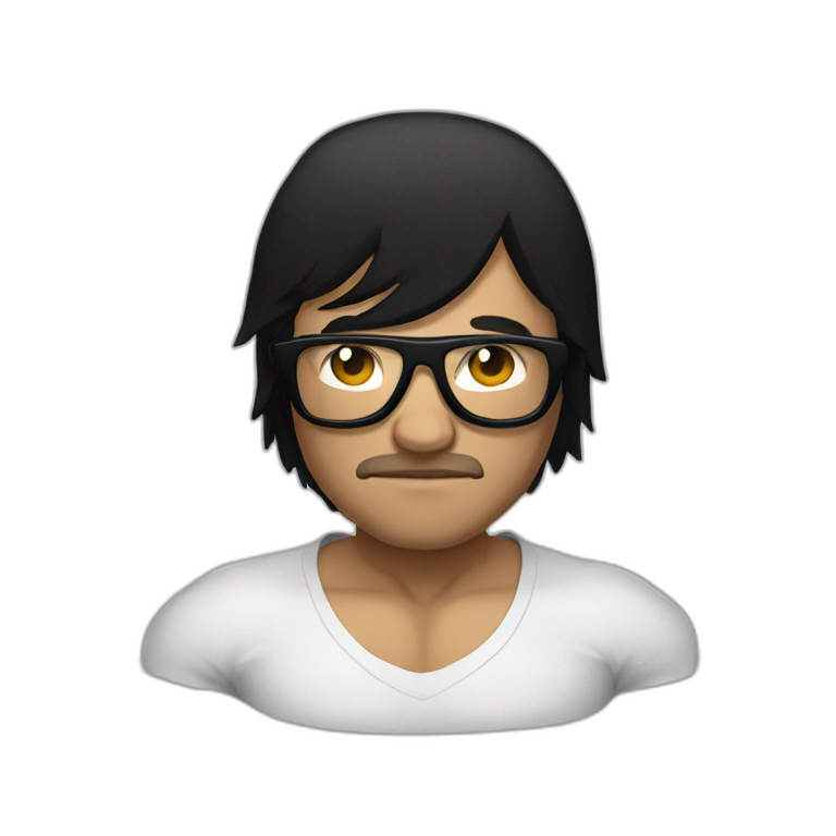 MMA fighter with glases black hair emoji