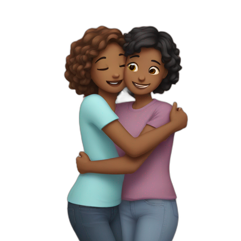 Hug girl friends emoji