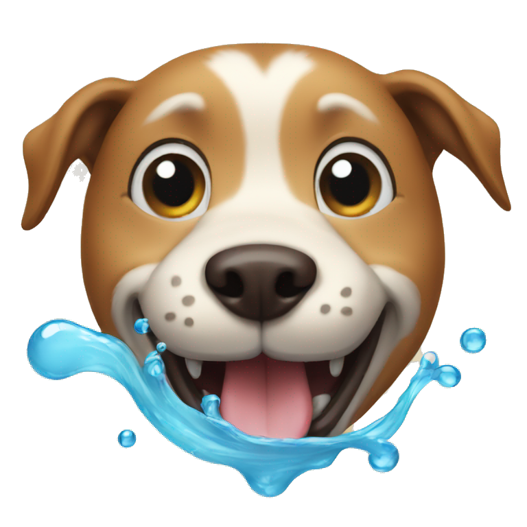 Dog laughing water out eye emoji