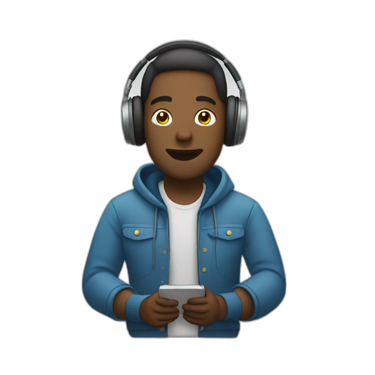 man listening to music emoji