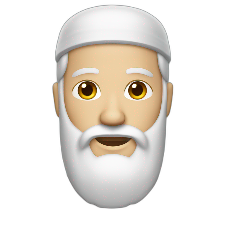 short white beard man wearing kufi emoji