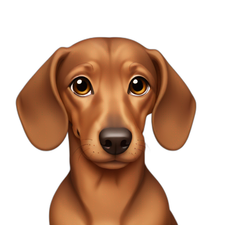 All light Brown female dachshund emoji