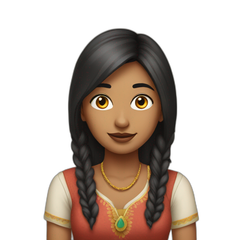 Indian-girl-costal-fair-wolfcut emoji
