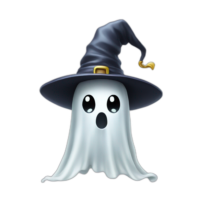 ghost with a wizard hat emoji