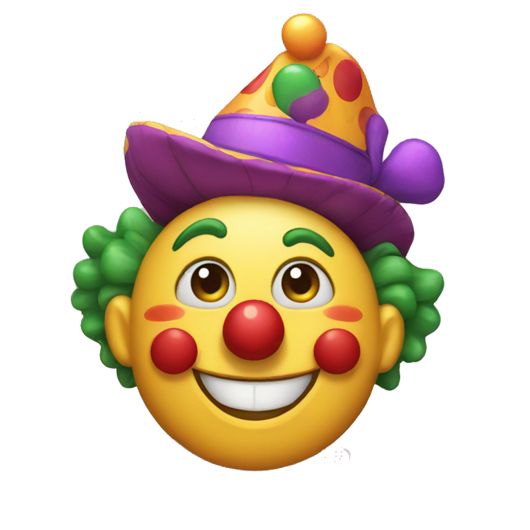 Very happy clown emoji