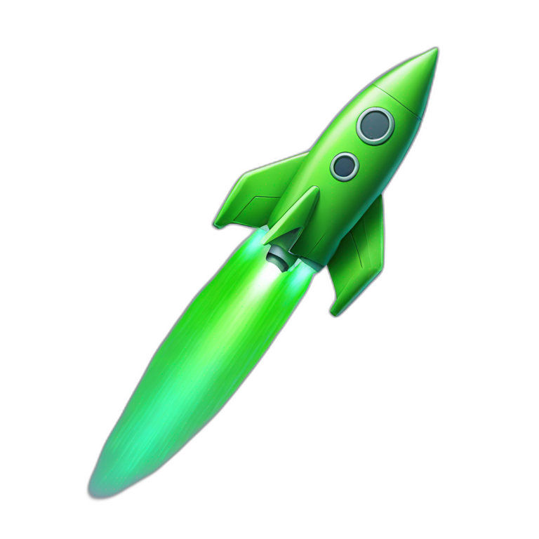 green neon rocket emoji