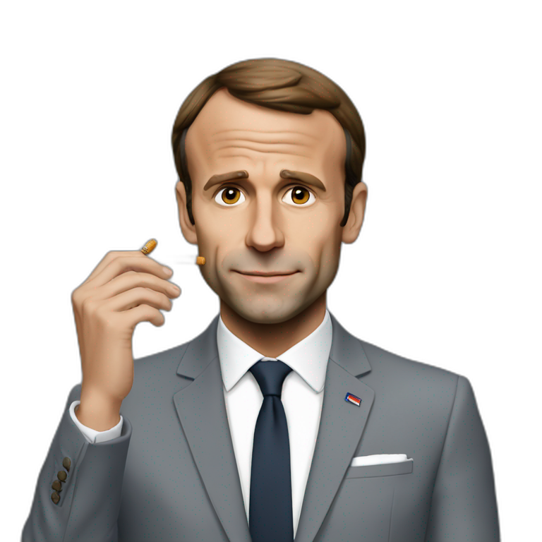 Macron avec une cigarette emoji