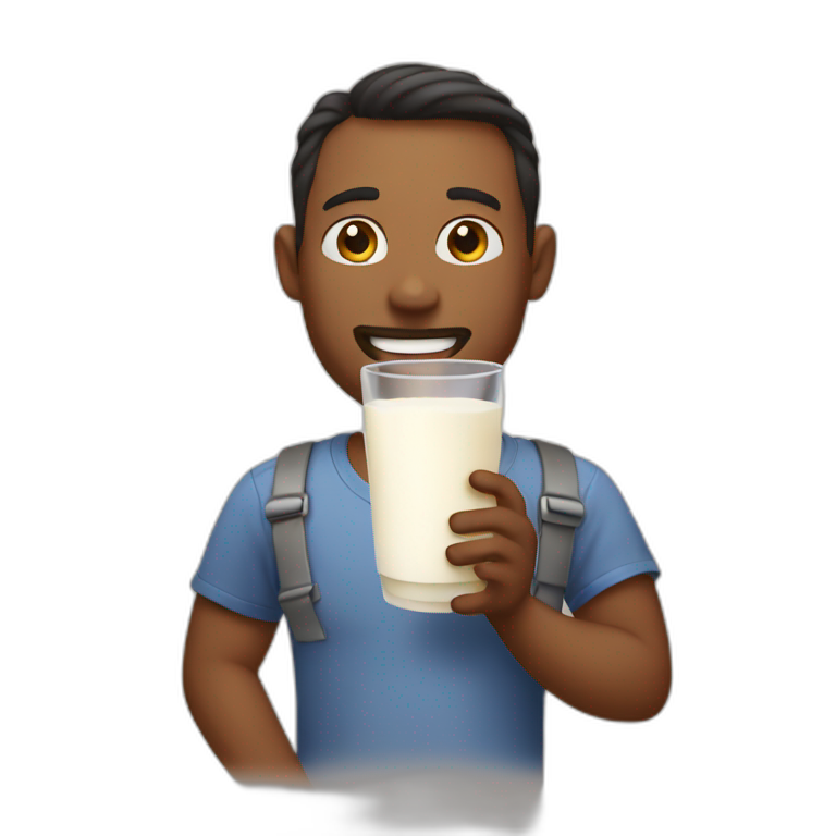 a dad with milk emoji