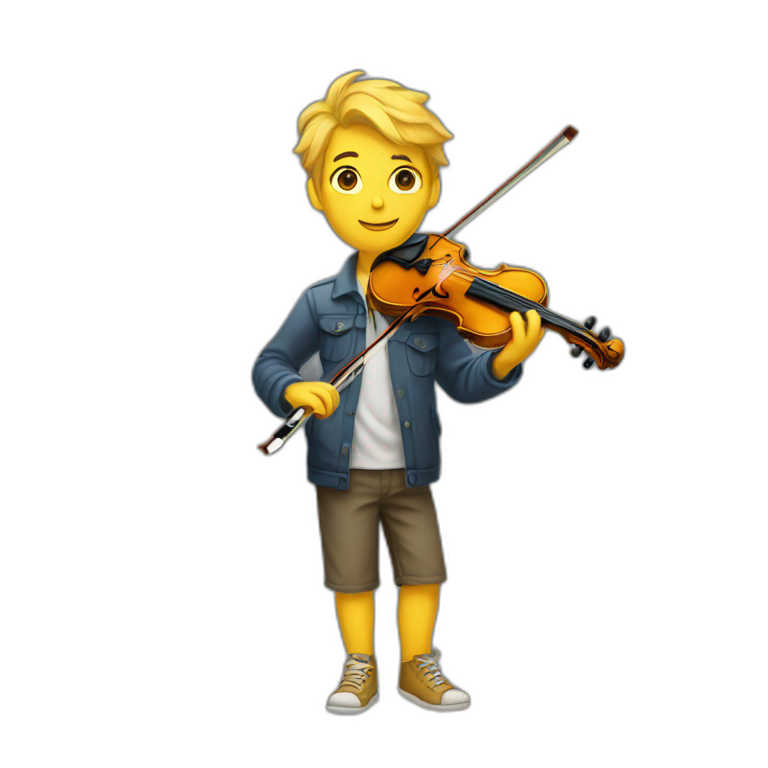 boy-standing-in-a-yellow-sea-while-holding-violin emoji