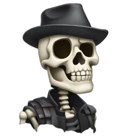 Skeleton looking at watch store