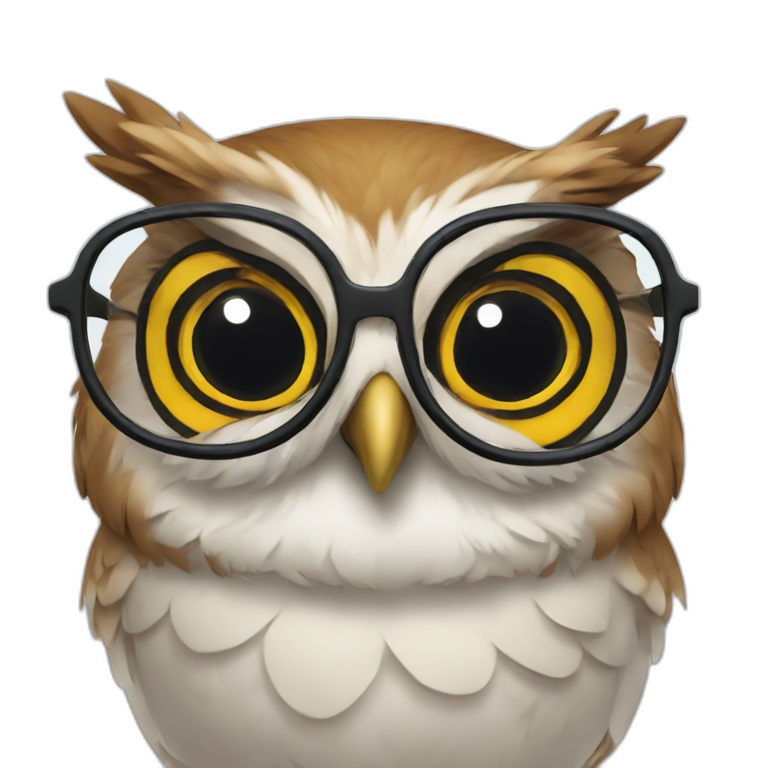 Smart Owl with glasses emoji