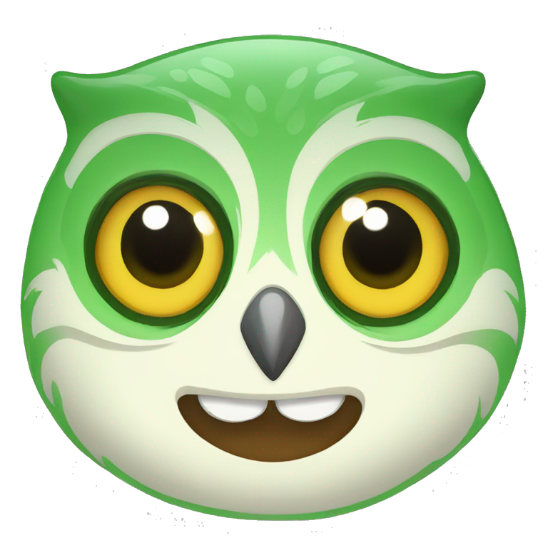 Duolingo green owl smile emoji