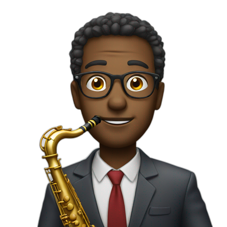 man glasses saxophone emoji
