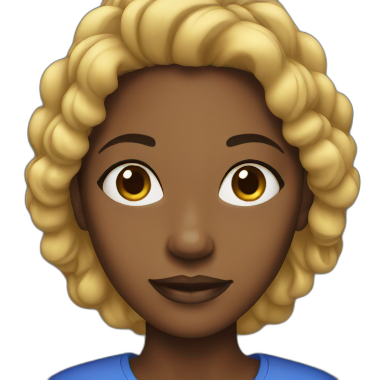 black woman blue emoji