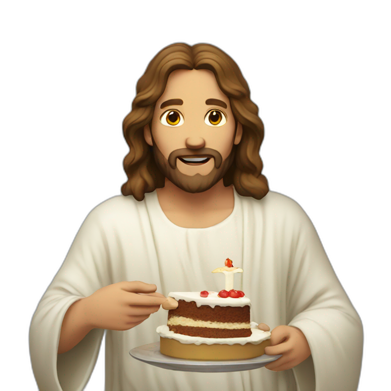 jesus eating cake emoji