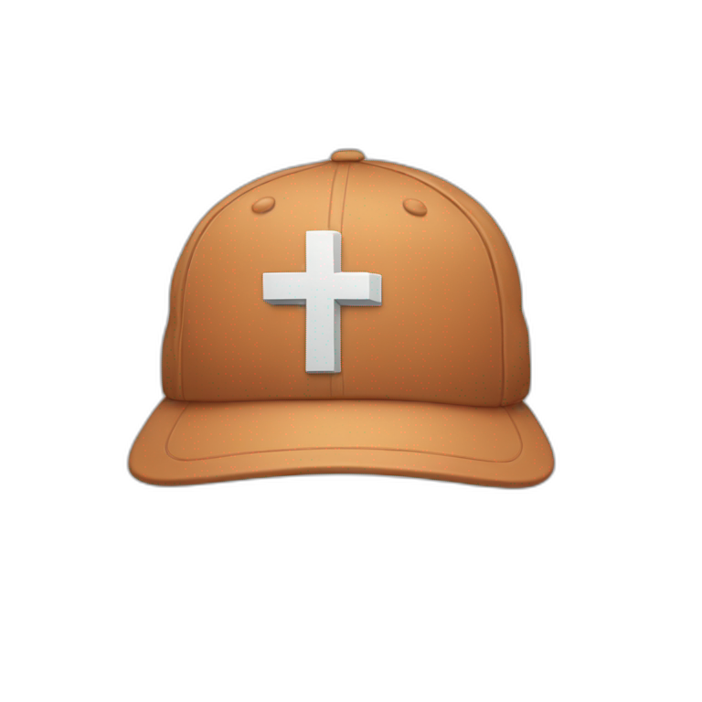 Baseball cap with cross on it emoji