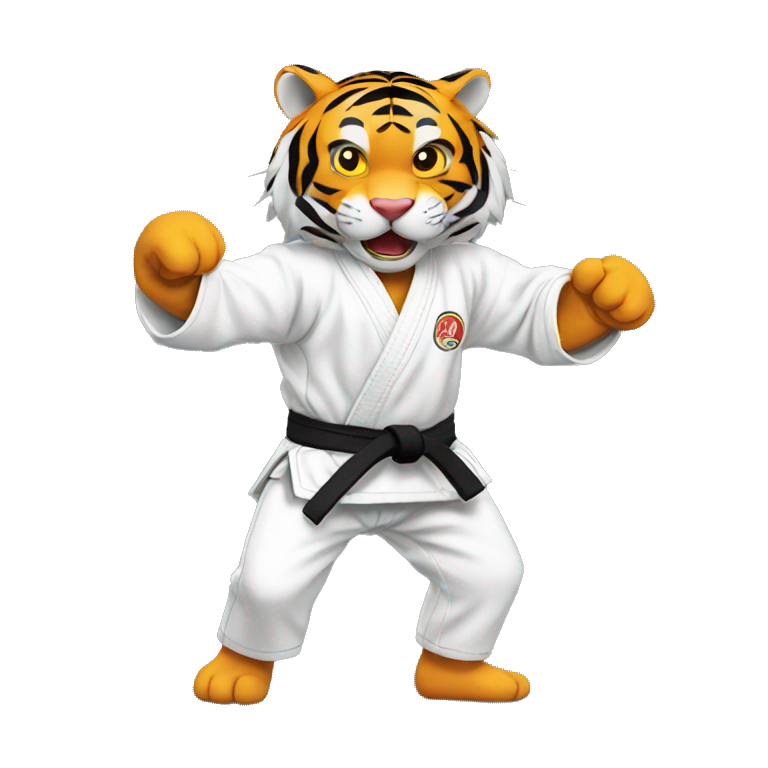 Tiger jiu-jitsu fighting emoji