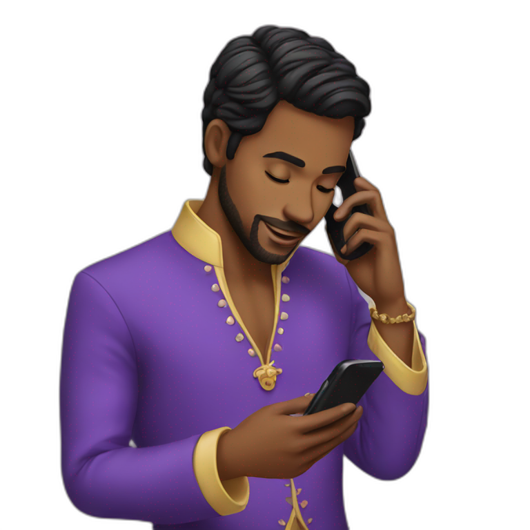 Prince using phone emoji