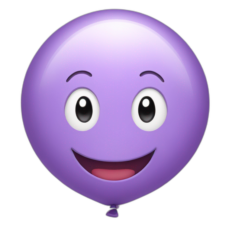 Lilac happy face balloon emoji