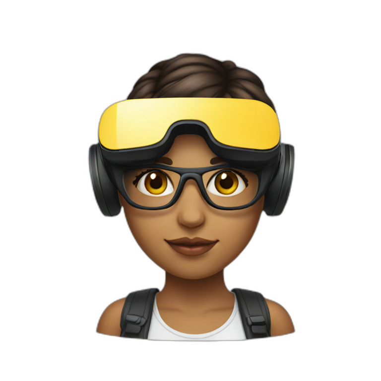 Graphic Designer colombian girl with VR headset emoji