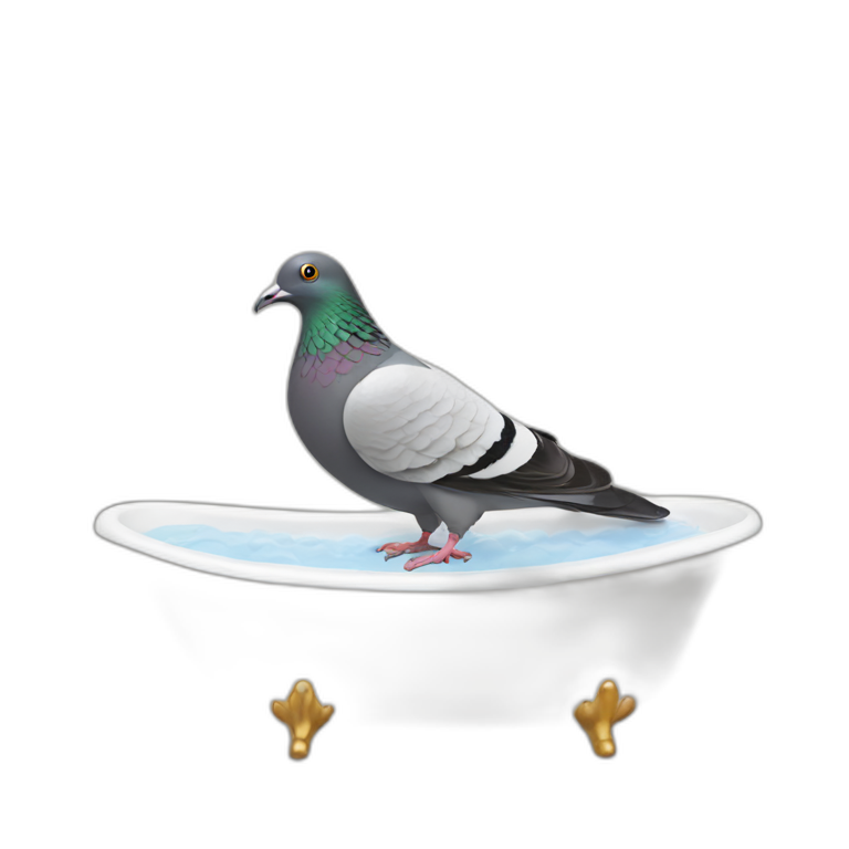 Pigeon in bath emoji