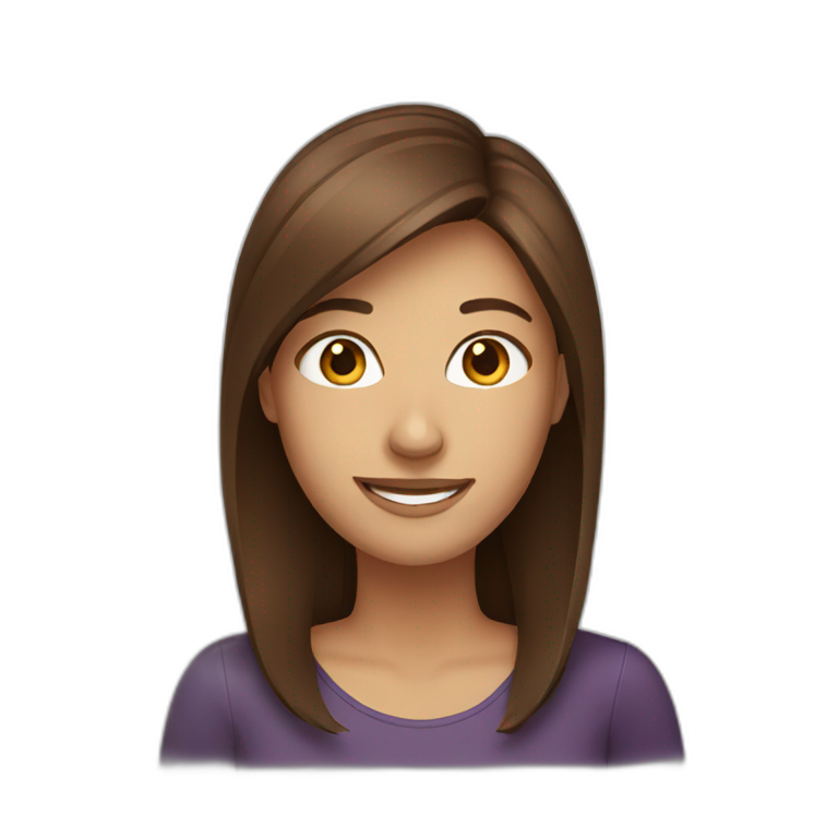 Smiling brown hair woman emoji