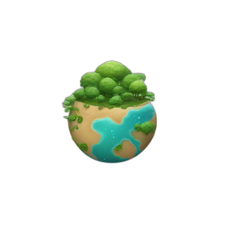 planeta terra com água emoji