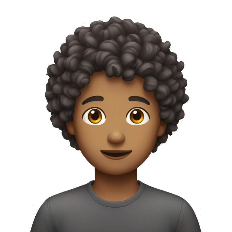 Boy with curly hair emoji