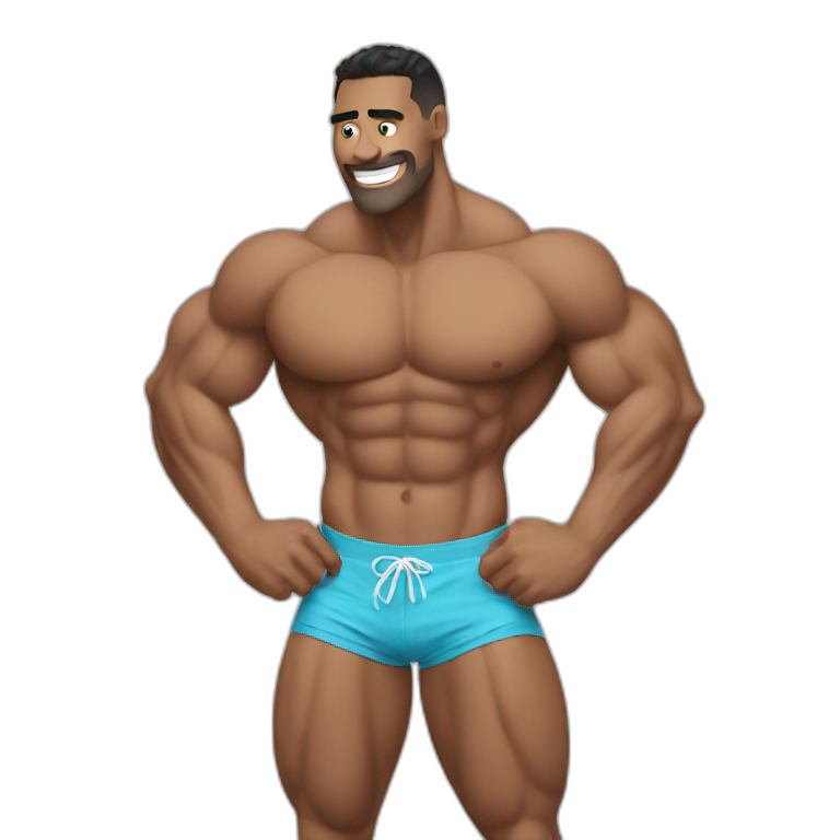 Shredded muscular man in swimsuit emoji