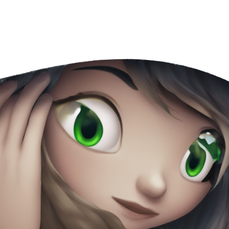 mysterious green-eyed girl emoji
