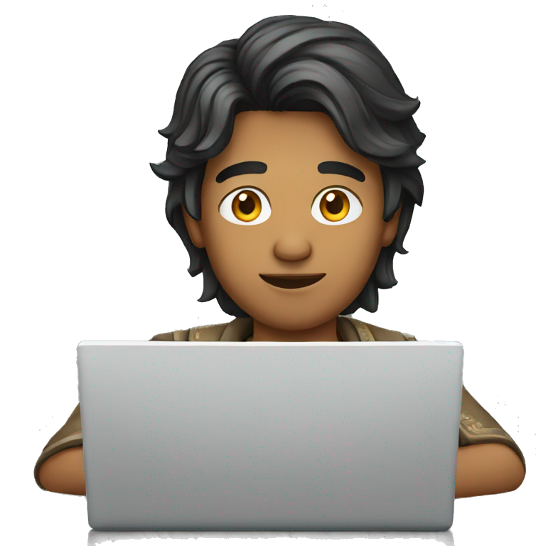 indian young man on laptop emoji