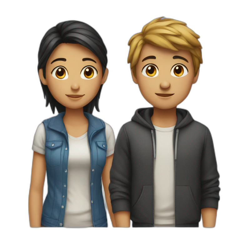 A girl and a boy  emoji