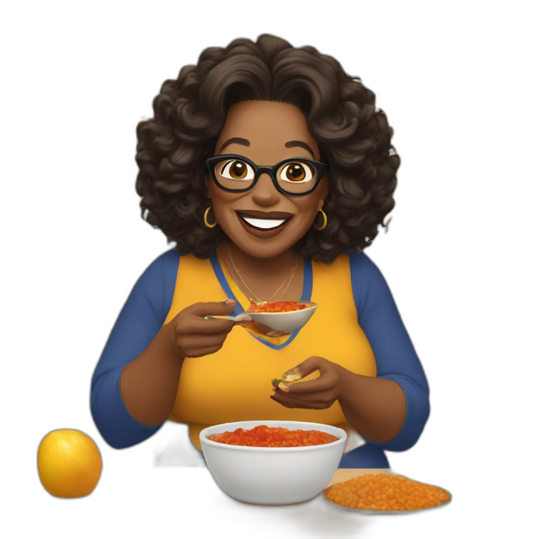 Oprah eating chutney emoji