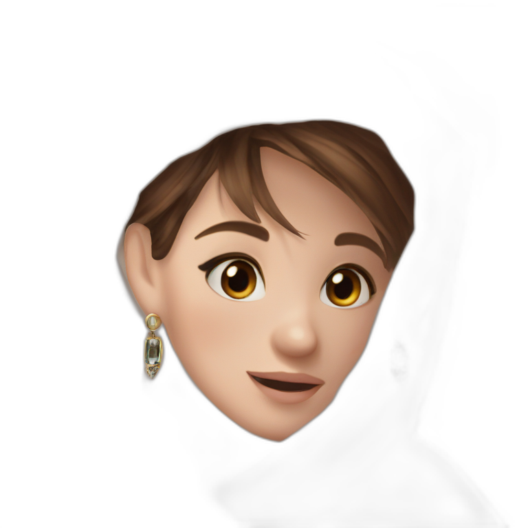 brown haired girl in black shirt emoji