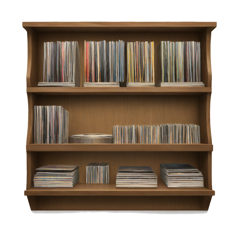 vinyl record display shelf emoji