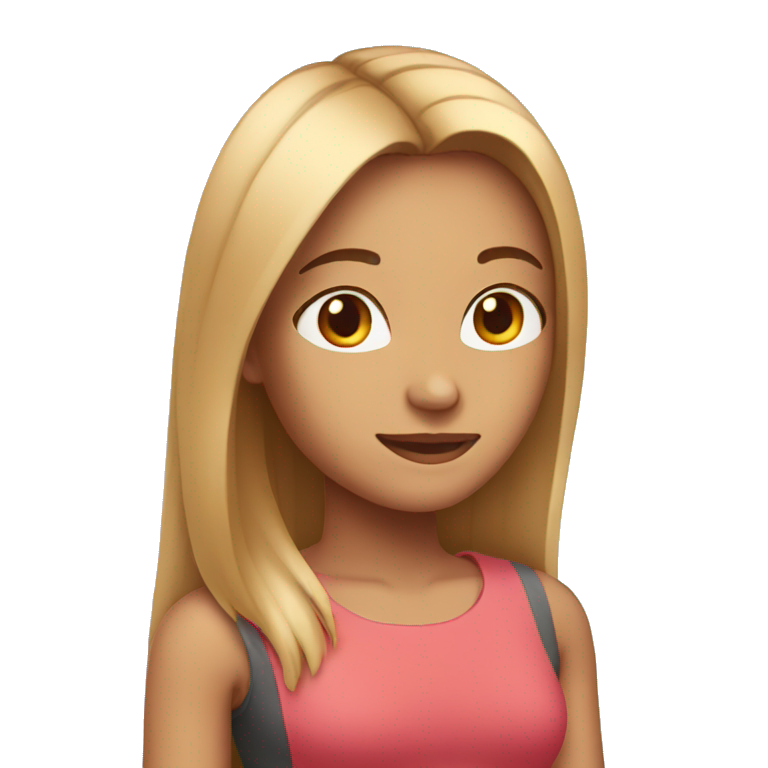 Girl with waist length straight hair over her shoulder  emoji