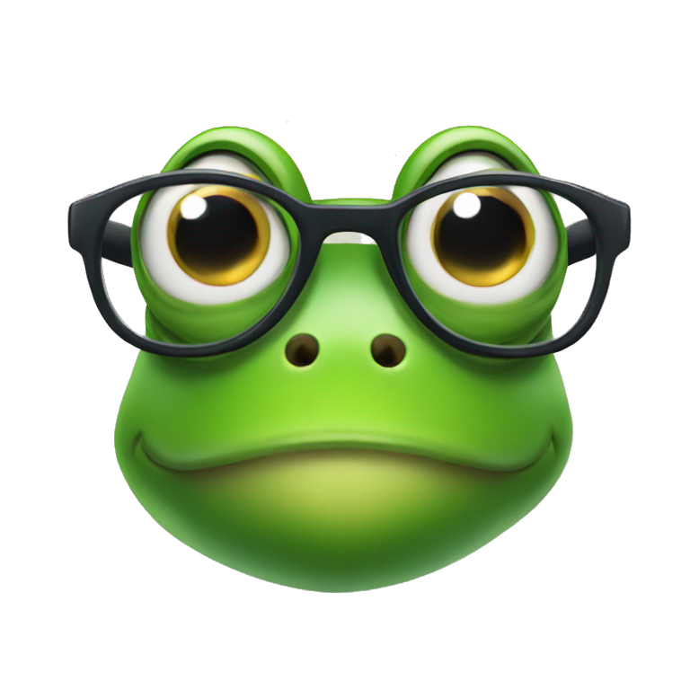 Frog with glasses emoji