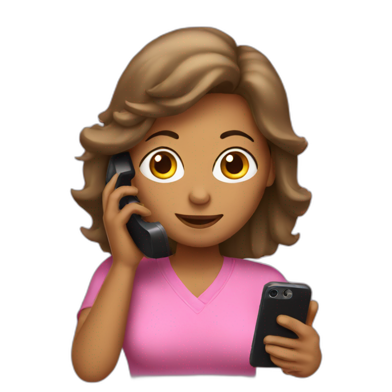 mom using a phone emoji