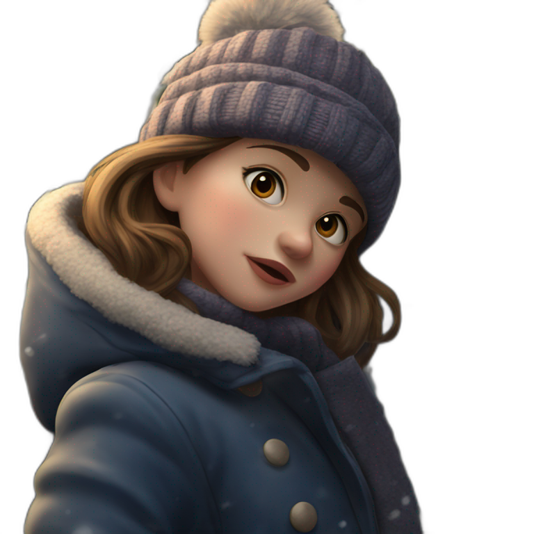 winter gazing beauty in coat emoji