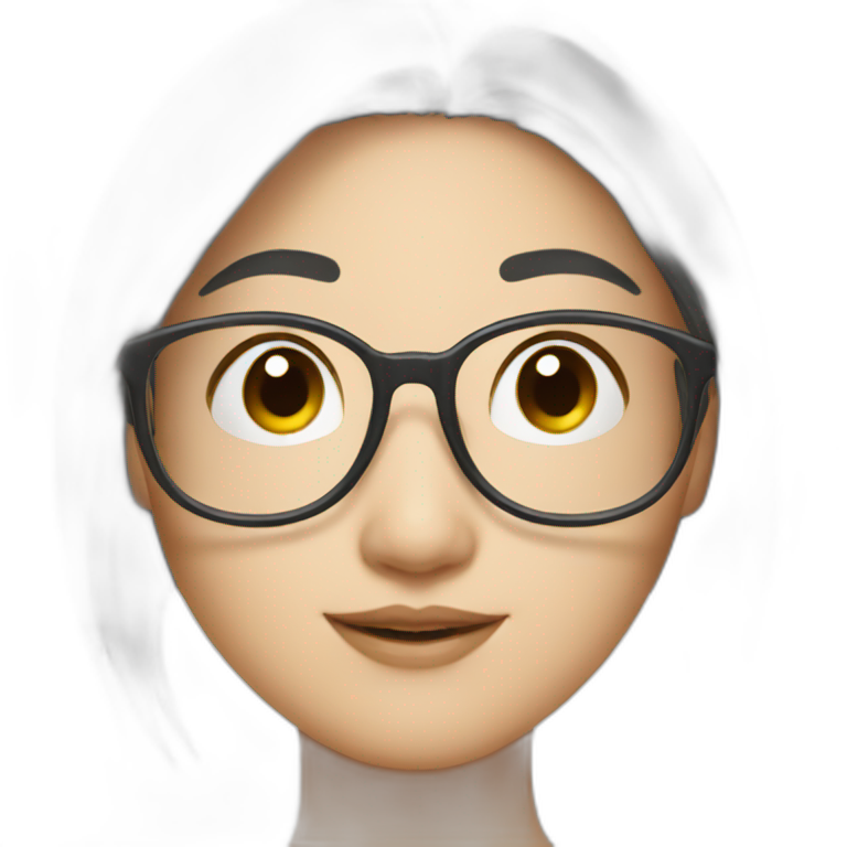 pretty asian girl with glasses emoji