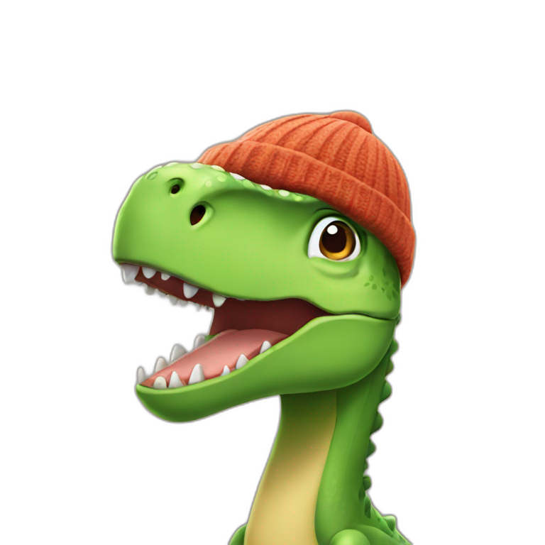 dinosaur wearing a beanie emoji