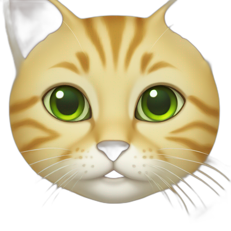 yellow shorthair cat with green eyes emoji
