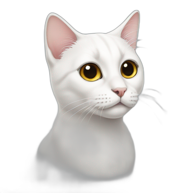 White cat with black nose emoji