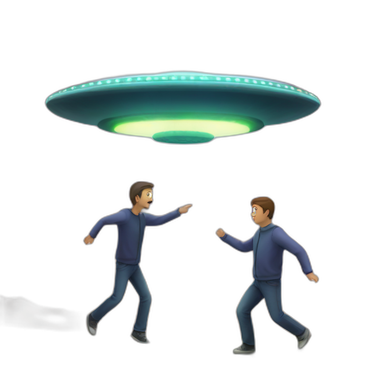 UFO abducting two guys emoji
