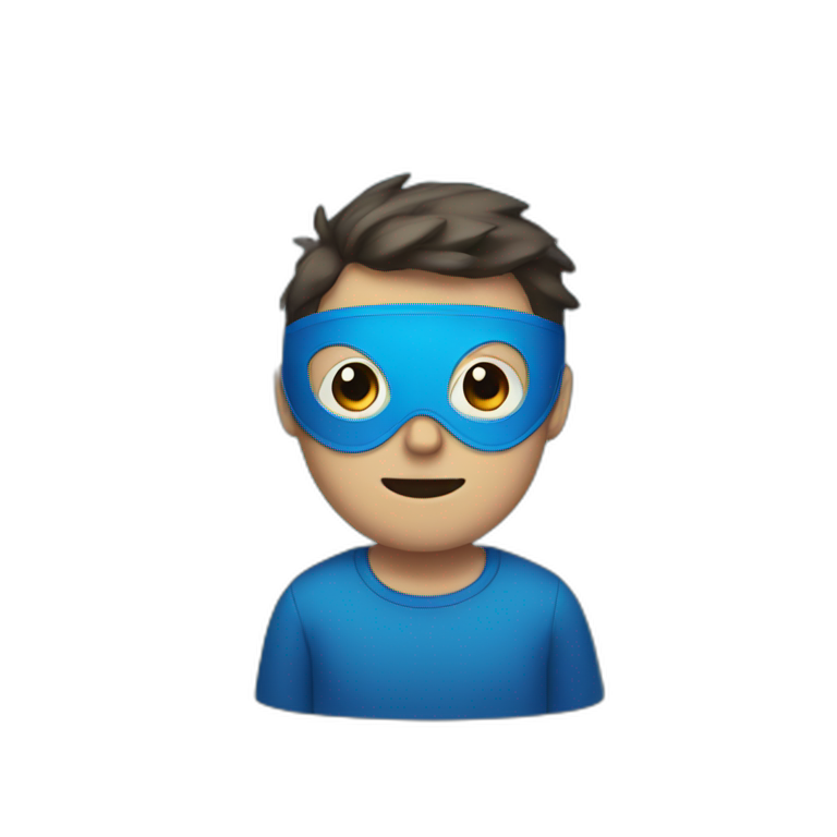 man in a blue mask with butterflies and number 3 on right side emoji