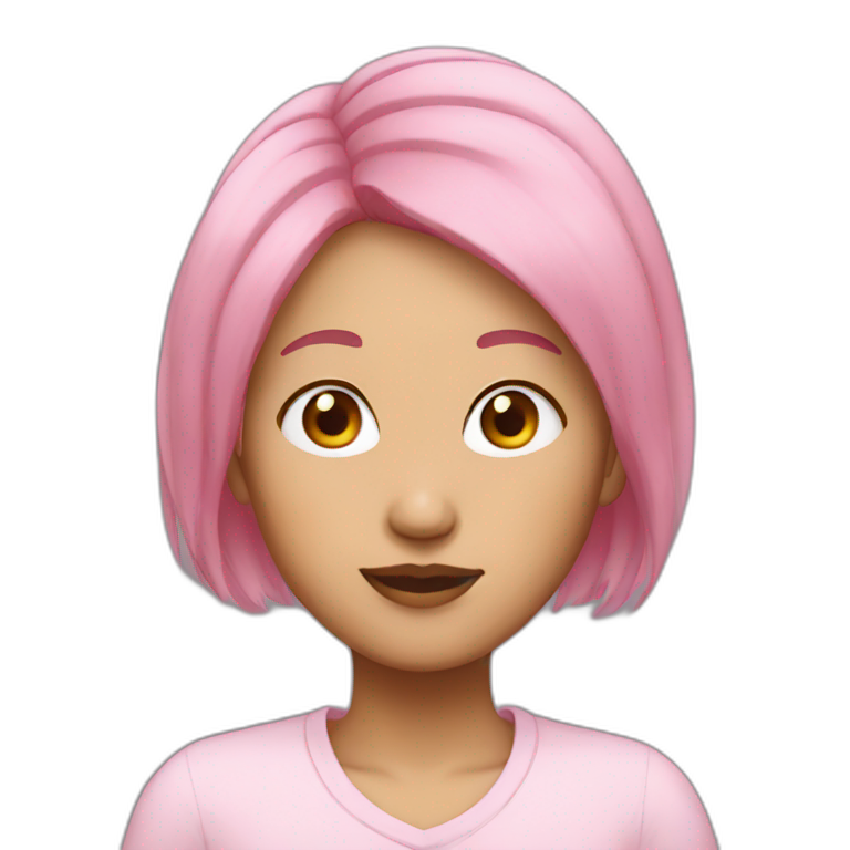 asian woman pink hair emoji