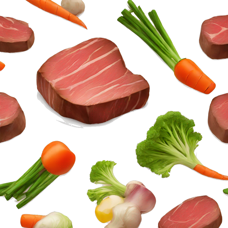 cooked steak and veggies emoji